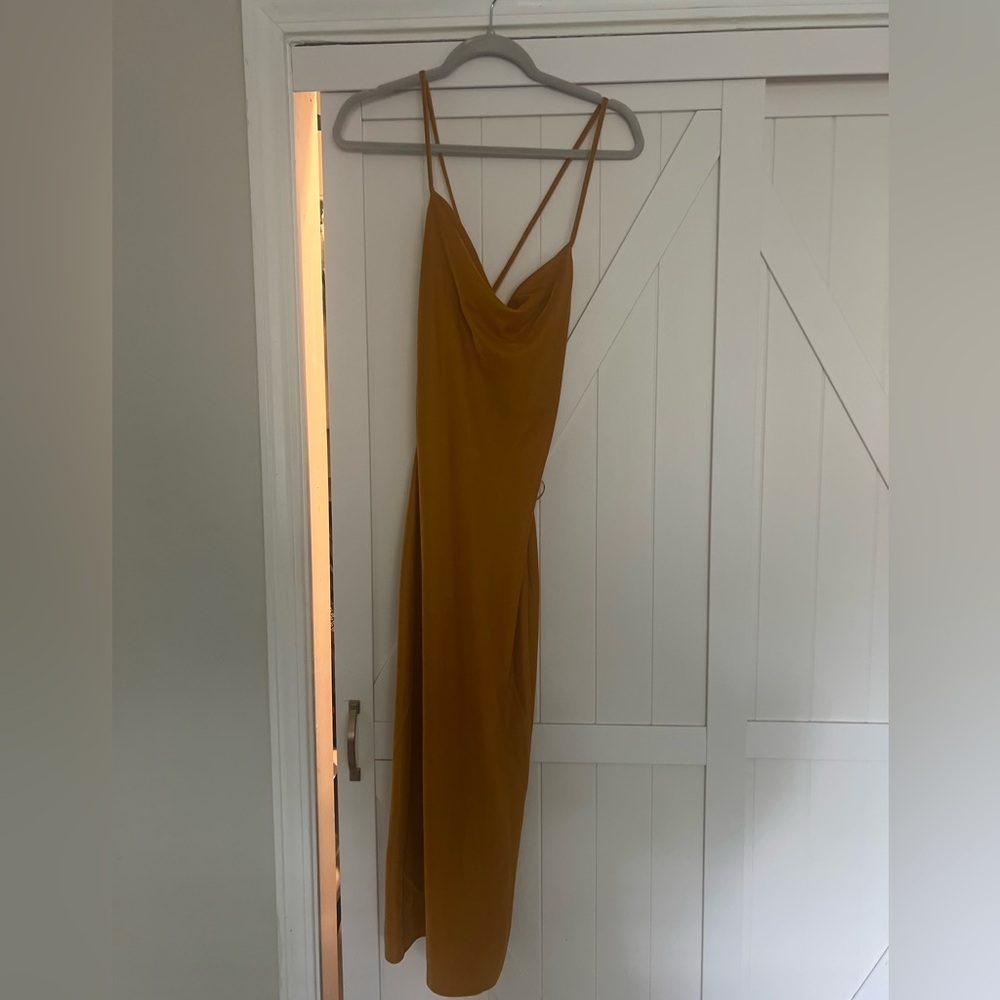 ASOS yellow velvet dress NWT
